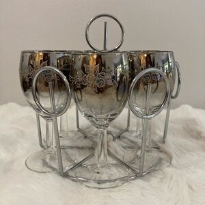 MCM Silver Tasting Glass Set with Holder